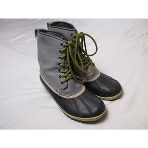 Sorel Winter Boots 9.5 Womens Snow Boots Gray Duck Rain Rubber Waterproof